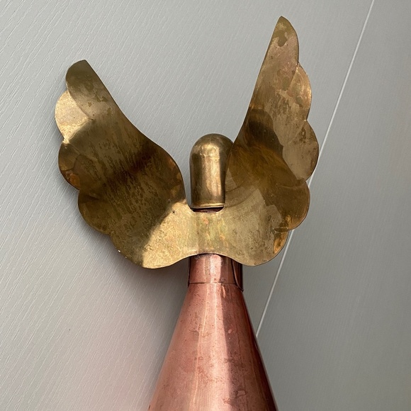 Vintage Golden Brass and Copper Angel Candle Holder O/S - Picture 6 of 14